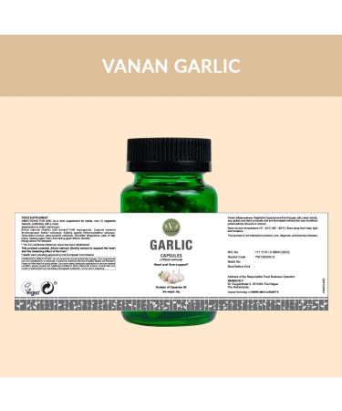 Vanan Garlic 100% Ayurvedic Dietary Supplements | 60 Capsules | Heart & Liver Care | Immunity Boosts | Regulates Blood Pressure & Cholesterol | Vegan - Buy Online on GoSupps.com