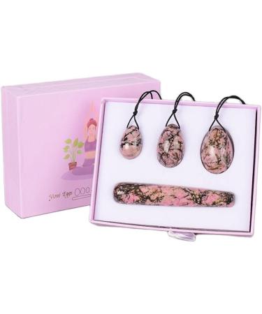 Yoni Egg Gift Box Set | Natural Rhodolite Stone Kegel Balls | 4 Pcs Exercise Boost Intimacy & Wellness - Buy Online on GoSupps.com