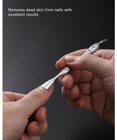 FERYES 2-in-1 Cuticle Pusher and Trimmer Tool - Stainless Steel Cuticle Remover for Manicures and Pedicures - Buy Online on GoSupps.com