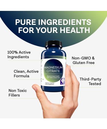 MD. Life Magnesium Citrate 250 mg 90 Capsules High Absorption Magnesium Citrate Supplement Easy-to-Swallow Capsules for Muscle Nerve Heart Sleep and Bone Support 90 Count (Pack of 1) - Buy Online on GoSupps.com
