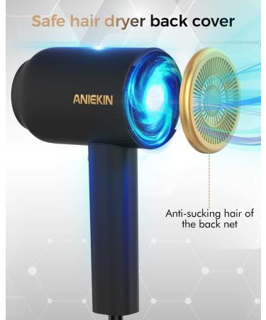 1875W Travel Ionic Hair Blow Dryer with Diffuser for Constant Temperature Hair Care - Black - Buy Online on GoSupps.com