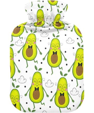 Naanle Cute Happy Avocado Heat Bottle - 1L Transparent Hot Water Bottle for Bed & Pain Relief | Hand & Feet Warmer | Heat & Cold Therapy - Buy Online on GoSupps.com