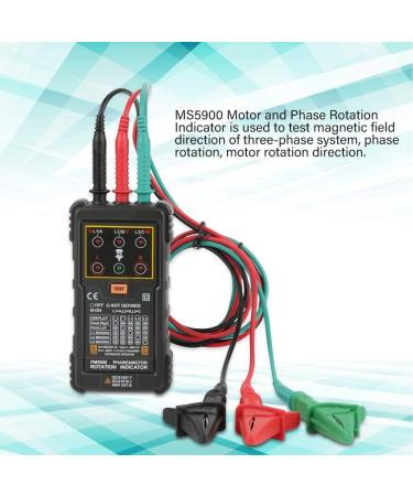 Tester Motor Rotation Indicator Portable Handheld Three-Phase Sequence Presence Rotation Tester Indicator Detector Meter - Buy Online on GoSupps.com