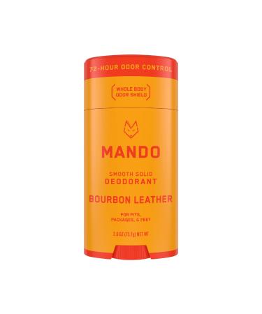Mando Whole Body Deodorant For Men - Smooth Solid Stick -  72 Hour Odor Control - Aluminum Free, Baking Soda Free, Skin Safe - 2.6 Ounce (Bourbon Leather)