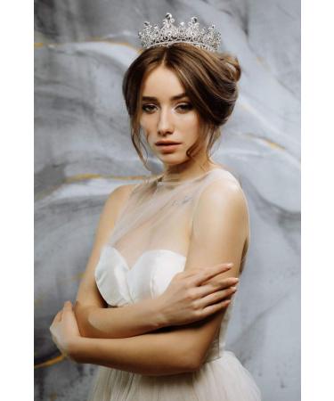 Silver Crystal Queen Crown for Women and Girls - Perfect for Pageants, Prom, Weddings, and Parties - Buy Online on GoSupps.com