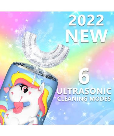Kids Electric Toothbrush U Shaped Unicorn | 6 Cleaning Modes | Smart Timer | Rechargeable | IPX7 Waterproof | Ages 2-7 - Buy Online on GoSupps.com