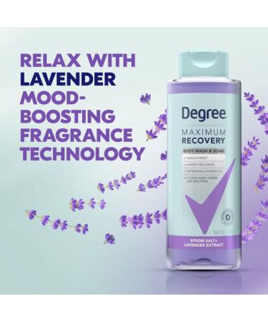 Degree Maximum Recovery Body Wash & Bath Soak with Lavender Extract - 16 oz | International Shipping Available - Buy Online on GoSupps.com