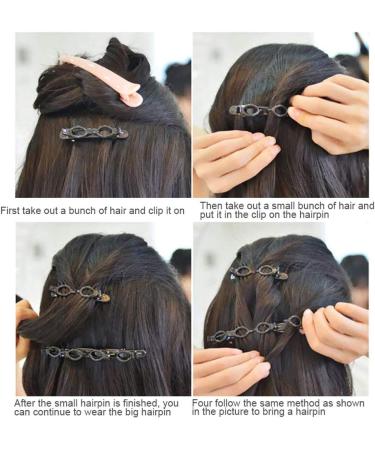 4PC Double Layer Twist Plait Headband Hair Tools Fashion Fixed hair Hairdressing Women girls Styling Clip Twist Barrettes Double Bangs Hairstyle Hairpin Doul Layer Hair Clips (Set1) - Buy Online on GoSupps.com
