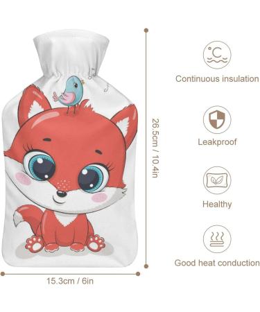Fox Bird Hot Water Bottle with Plush Cover - Hand Warmer for Adults & Children | 26.5x15.3cm | International Shipping - Buy Online on GoSupps.com