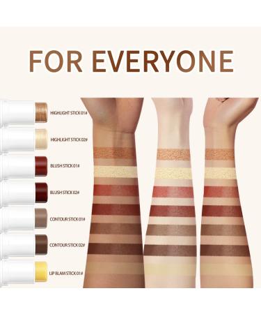 Ibcccndc Professional Makeup Sticks Kit - Cream Contour, Blush, Highlighter, Bronze Pen, Lip Balm Stick - Moisturizing Gift Set - Buy Online on GoSupps.com