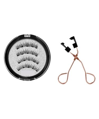 3PC 4 Magnetic Eyelashes Natural Eyelash Tape Without Glue Eyelashes Can Be Reused Best False Eyelashes (Size : 52HB-4Black)