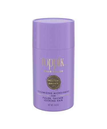 Keratin Hair Fiber Powder 12g - Hair Thickener for Women Camoflauge Roots Fills Hairline Gaps For Fuller Hair - Medium Brown Hair Filler Only Medium Brown