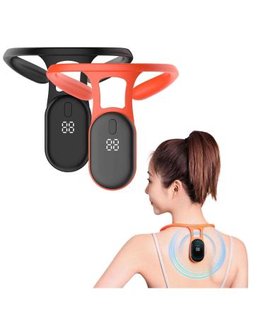 Encantost Smart Back Support Smart Posture Reminder Corrector Device Health Smart Back Support Smart Posture Reminder Device (Black+Orange)