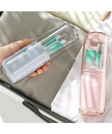 YLWX Transparent Toothbrush Cup - Portable Travel Rinse & Storage Cup | Pink Multifunctional Mouthwash Cup - Buy Online on GoSupps.com
