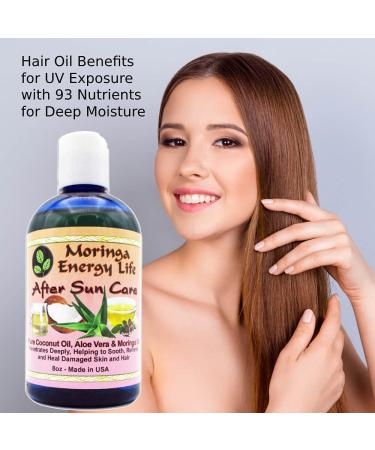 Moringa Energy Life After Sun Care Oil 8 oz Soothes Skin from Sun Exposure with Coconut Oil Aloe Vera Juice Moringa Oil for Skin and Hair - Buy Online on GoSupps.com