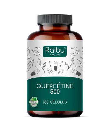Querc tine 180 G lules pour 6 Mois - 500 mg par G lule Querc tine issue des Fleurs de Sophora Japonica - Flavono des Haute Biodisponibilit - Test en laboratoire Sans Additifs - RAIBU