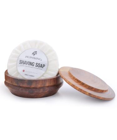 JAG Shaving Razor shell - shaving soap and bowl set - shaving brush shell made of wood - sustainable shaving soap peel - with lid - shaving soap peel - shaving cream bowl