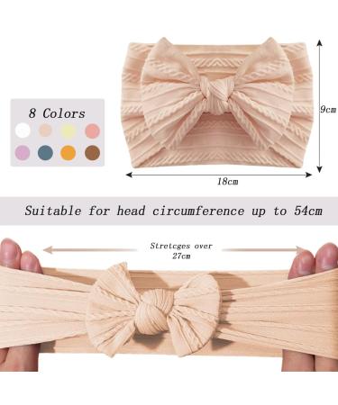 Bobishe 8-Pack Baby Hair Bands | Soft Nylon Turban Headbands for Newborns & Toddlers | Elastic & Comfortable Head Gear - Buy Online on GoSupps.com