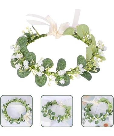 IWOWHERO Floral Headband Bride Flower Green Floral Headpiece Flower Headwear Guirnaldas Para Vintage Newspaper Wallpaper Wedding Flower Crown Wedding Garland Tiara Travel Iron Flowers Hair - Buy Online on GoSupps.com