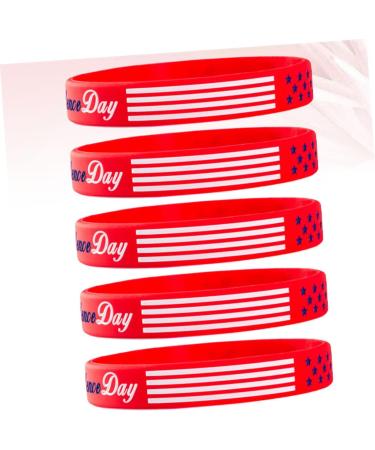 Totority 5pcs Independence Day Red Silicone Wristband Bracelets - Buy Online on GoSupps.com