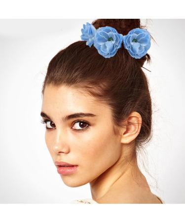 amangul Large Artificial Flower Scrunchies for Women Elastic Hair Scrunchy Bobbles Ponytail Holder Fashion French Style Hairband(Rose Red) - Buy Online on GoSupps.com