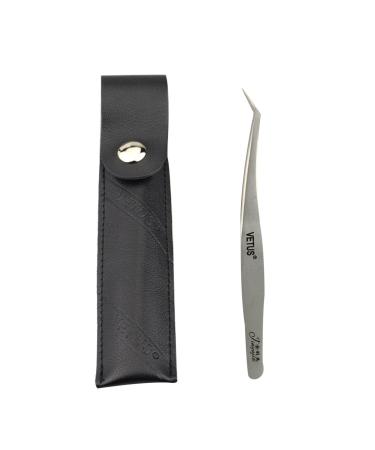 Vetus Ultra Rigidity Curved Dolphin Tweezer - Anti-Static Stainless Steel for Individual Volume Lashes | 1PC with Black Leather Case - Buy Online on GoSupps.com