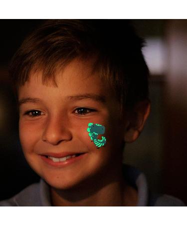 Luminous Dinosaur Temporary Tattoos for Kids - 160 Styles | Glow Dinosaur Decorations for Birthday Party | Boys and Girls 20 Sheets Dinosaur Tattoos Stickers - Buy Online on GoSupps.com