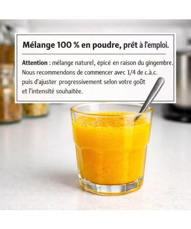 DETOX ORGANICA Ginger Shot - Jusqu' 40 shots de Jus de Gingembre - Booster et Detox - 50g Pr paration de Gingembre en poudre et Curcuma pour pour th infusion et jus - M lange en Poudre 50 g (Lot de 1) - Buy Online on GoSupps.com
