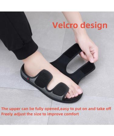Extra Wide Diabetic Foot Shoes | Unisex Adjustable Slippers & Sandals for Swollen Feet Plantar Fasciitis Arthritis - Khaki 7.5 Women - Buy Online on GoSupps.com