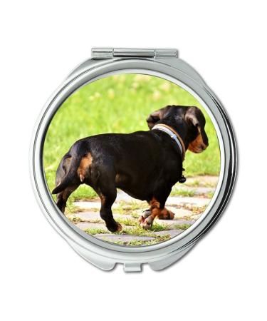 YENDOSTEEN Mirror Travel Mirror Dachshund Dog Pet Cute Run pocket mirror portable mirror