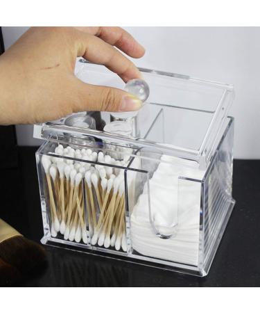 Fomiyes Kasten Wattepad Organizer - Clear Mini Container with Lid for Cosmetics & Toothpicks | International Shipping Available - Buy Online on GoSupps.com