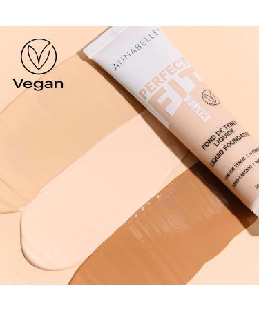 Annabelle Perfect Fit Foundation Natural Coverage Matte Finish Waterproof Reduces Pore Appearance Vegan Formula Light and Hydrating Formula Porcelain 30 mL - Buy Online on GoSupps.com