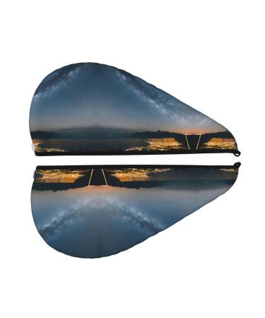 Night Sky Sunset Coral Velvet Dry Hair Cap | Ideal for Home Travel & Pool Parties - Buy Online on GoSupps.com