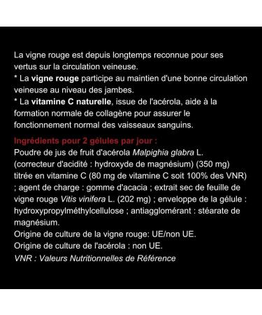 BLANCHE BRESSON - Phyto red vine - Circulation swollen legs - Red vines Acerola - 60 capsules - 30-day cure - Made in France - Buy Online on GoSupps.com
