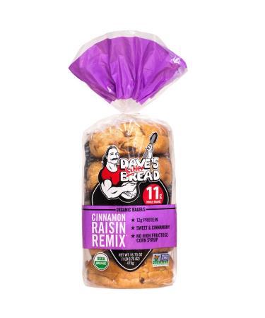Dave's Killer Bread Organic Cinnamon Raisin Bagels - 16.75 oz Bag Sweet,Cinnamon 1.04 Pound (Pack of 1)