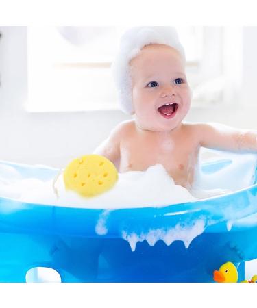 FOMIYES Bath Sponge Mesh Pouf Shower Ball Exfoliating Body Brush Scrubber - Yellow (4pcs) - Buy Online on GoSupps.com