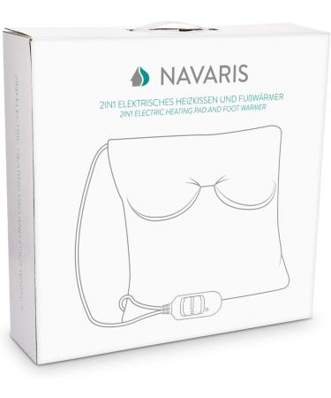 Navaris 2in1 Electric Heating Cushion & Foot Warmer - 38x38cm 2 Heat Levels Washable | Ideal for Back Neck & Shoulders - Diamond Blue - Buy Online on GoSupps.com