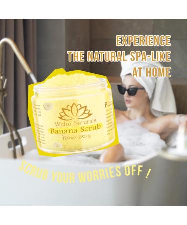 Organic Banana Body Scrub | Moisturizing & Exfoliating Salt Scrub | Fights Stretch Marks & Fine Lines | Pure Skin Care Exfoliator - Buy Online on GoSupps.com