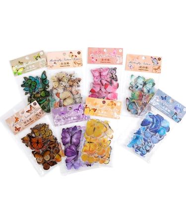 Knaid Butterfly Stickers Set - 320 Transparent Colorful Resin Decals for Scrapbook, Journal, and Crafts - Buy Online on GoSupps.com