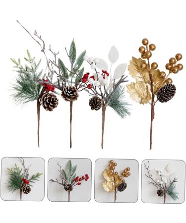 ABOOFAN 12 Pcs Christmas Decoration Christmas Tree Ornament Faux Pine Picks Artificial Pine Picks Pine Cone Stems Christmas Simulated Branches Bouquet Branch Plastic Pine Cones Red Fruit - Buy Online on GoSupps.com