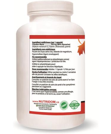 Nuridom Milk Thistle Capsules 250mg Supports Liver Function 80% Silymarin Milk Thistle Seed Extract Supplement Non-GMO Vegan Gluten-Free Dairy and Soy Free (300 Count) - Buy Online on GoSupps.com