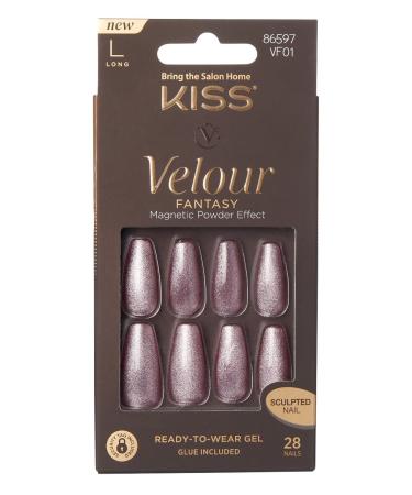 Kiss Velour Fantasy Nails 28 Count Long Purple
