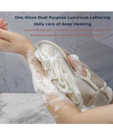 Loofah Sponge & Exfoliating Mitt Set - 2pc Deep Exfoliating Glove for Men & Women | Shower Scrubber & Dead Skin Remover - Buy Online on GoSupps.com