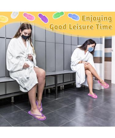 48 Pairs Disposable Pedicure Slippers - Multi Color Foam Flip Flops for Spa Salon Hotel | Perfect for Men & Women - Buy Online on GoSupps.com