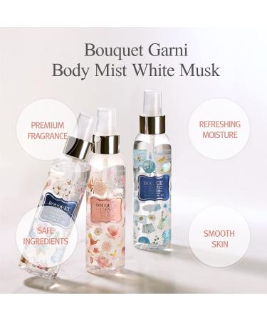Bouquet Garni Hair & Body Mist White Musk Fragrance - Long-lasting Moisture & Fragrance Mist for Women Low Irritation (Containing Vitamin E Citrus Acid) - 4.9 oz - Buy Online on GoSupps.com
