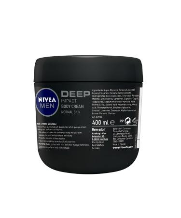 Nivea Men Body Cream Deep Impact 13.5oz - 48h Moisture for Normal Skin | Beiersdorf International Shipping - Buy Online on GoSupps.com