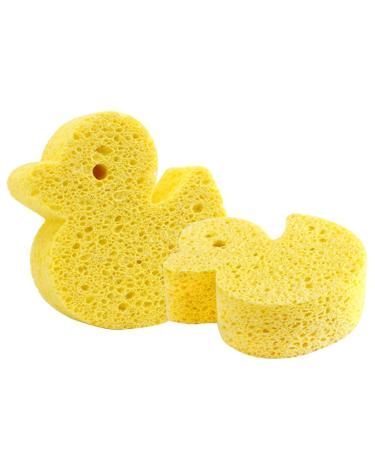 Samber Super Soft Baby Bath Sponge Children Bathing Scrubber Cartoon Sponge Bath Rubbing Shower Scrub for Baby Kids Children (Duckling)