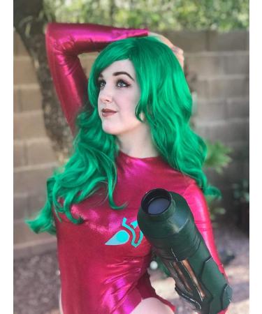 ColorfulPanda Long Wavy Green Ombre Cosplay Wig for Women - Synthetic Hair Halloween Party Wig - Buy Online on GoSupps.com