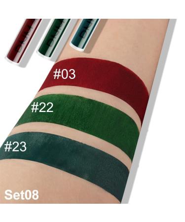 3Pcs Dark Color Matte Liquid Lipstick Set | Long Lasting Waterproof & Smudge Proof | Deep Red & Army Green Shades | Makeup Kit - 0.21 Fl Oz (Pack of 3) - Buy Online on GoSupps.com