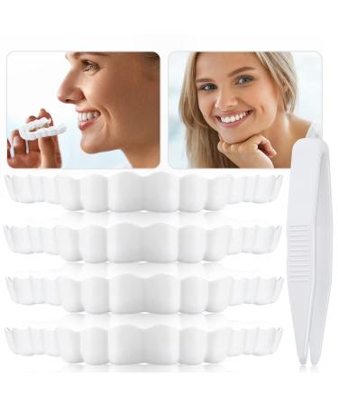 Immediate veneer prostheses fake teeth smile jagged prosthesis teeth lace fake teeth with mini tweezers for men and women (5 pieces)